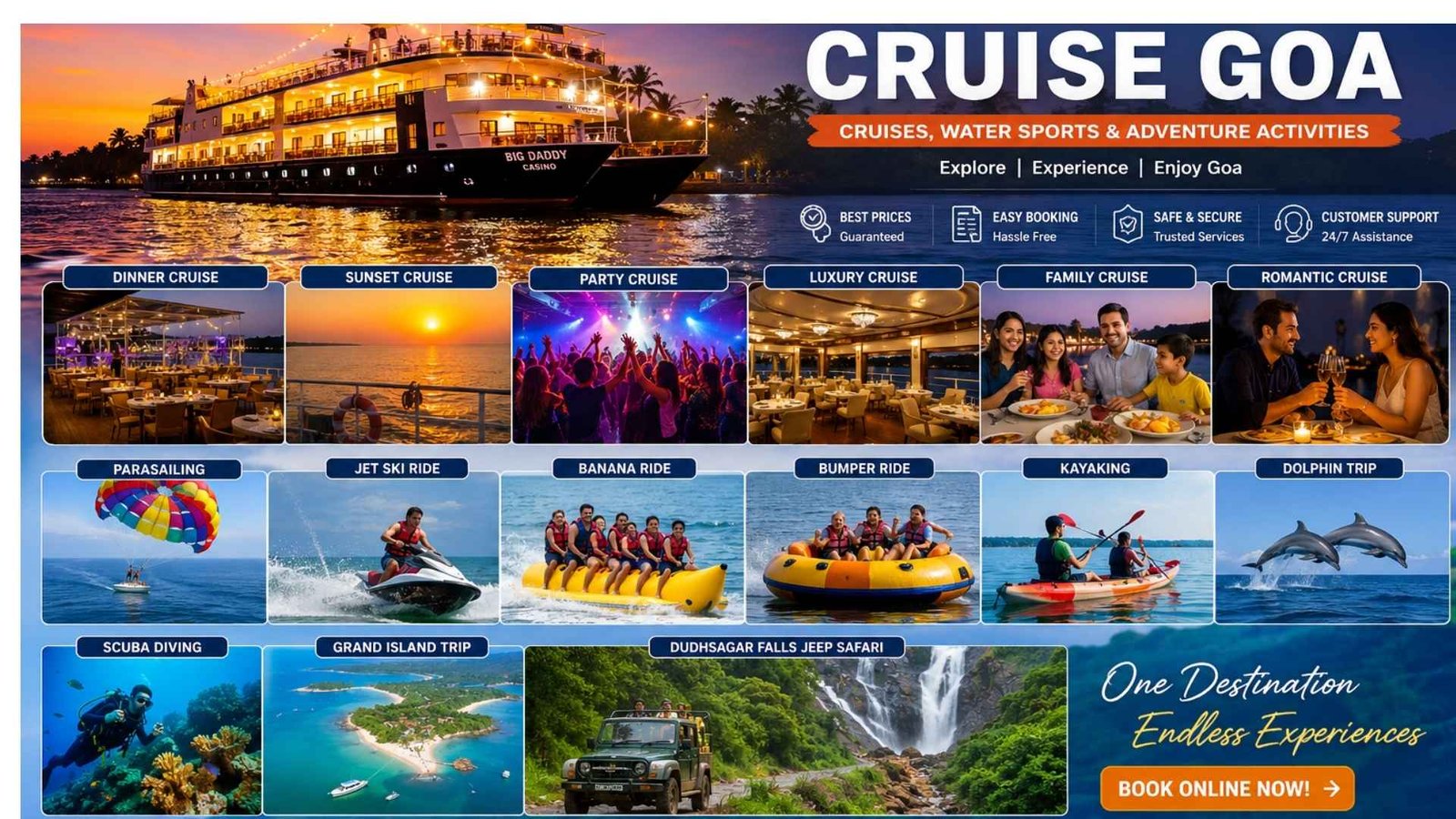 Discover the Best Things to Do in Goa – Cruises, Water Sports & Adventure Activities